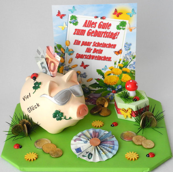 Geldgeschenk Geburtstag: Sparschweinchen G156