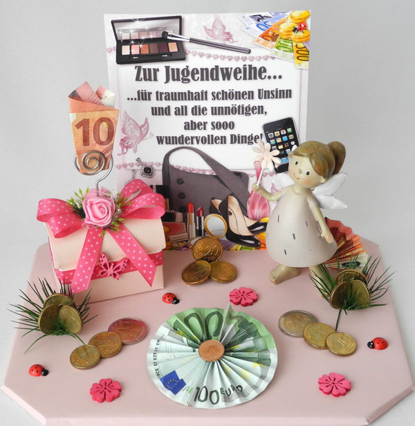 Geldgeschenk Jugendweihe ✿ Shopping ✿ Deko rose/pink J8.4