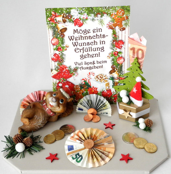 Geldgeschenk Weihnachten: Weihnachtswunsch Eichhörnchen W2.1